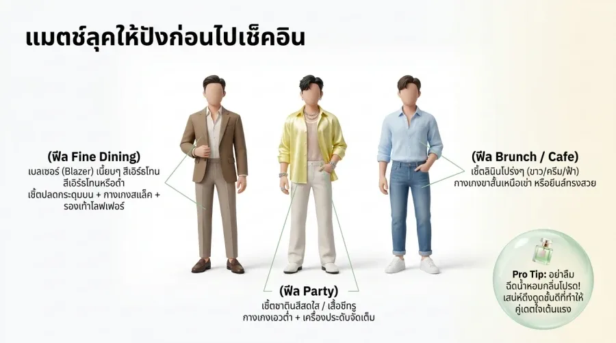แมตช์ลุคให้ปังก่อนไป เดทเกย์ เช็คอินร้านอาหาร