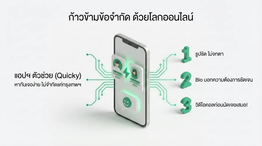 หาเพื่อนต่างจังหวัด Quicky ใช้ได้ทั่วไทย ไม่จำกัดแค่กทม
